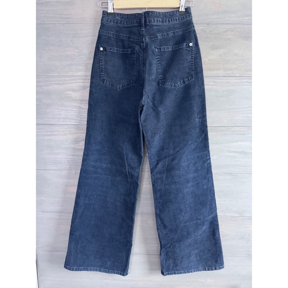 Anthropologie‎ Pilcro The Vintage Straight Blue Corduroy Navy Blue Size 25 - Picture 3 of 5